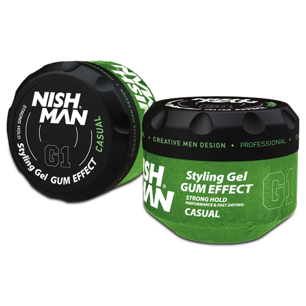 Nish Man G1 Strong Hold Styling Gel GUM EFFECT Casual - 300 ml